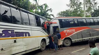 শেরপুরে দুই বাসের সংঘর্ষে আহত ১৮